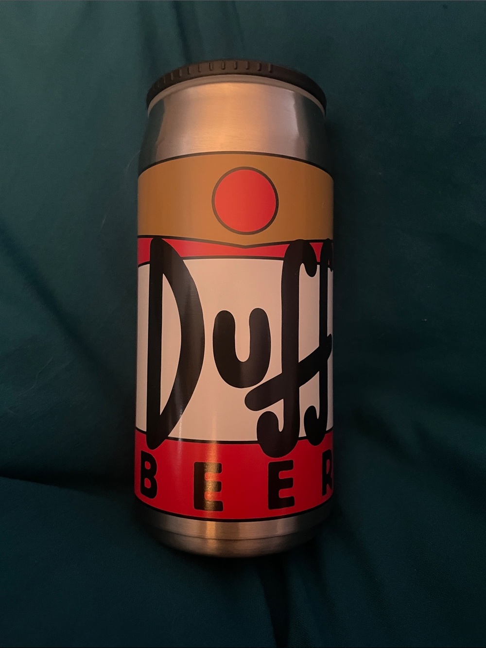 Duff Beer Stainless Steel Travel Tumbler - Red, White, Gold